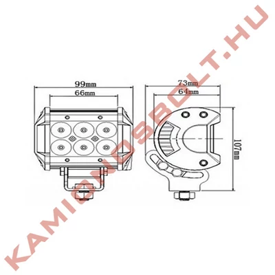 Munkalámpa LED 18W 19mm 