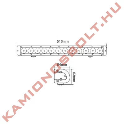 Munkalámpa LED Panel 12 LEDes 516mm