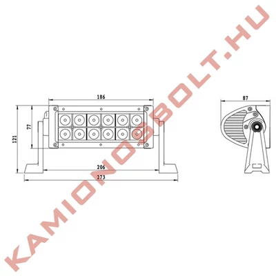 Munkalámpa LED Panel 12X3W 273MM SPOT