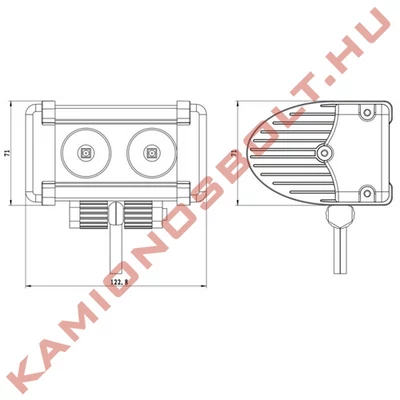 Munkalámpa LED Panel 2 LED 124mm 