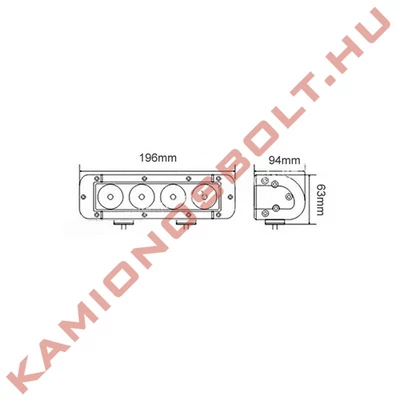 Munkalámpa LED Panel 4 LED 196mm 