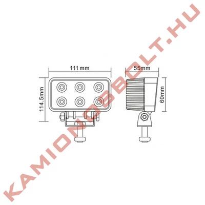 Munkalámpa tégla 6x3W LED 18W
