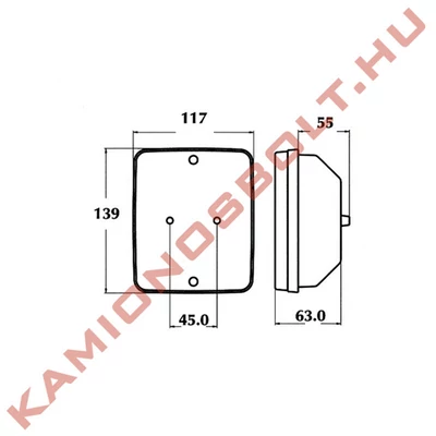 Lámpa Neoplan köd piros 