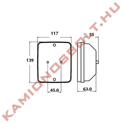 Lámpa Neoplan tolató fehér