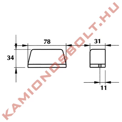 Lámpa rendszámmegvilágító kicsi