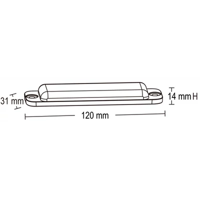 Villogó stroboszkóp slim  PREDATOR 2000 6 LED 18W sárga 120x31x14mm