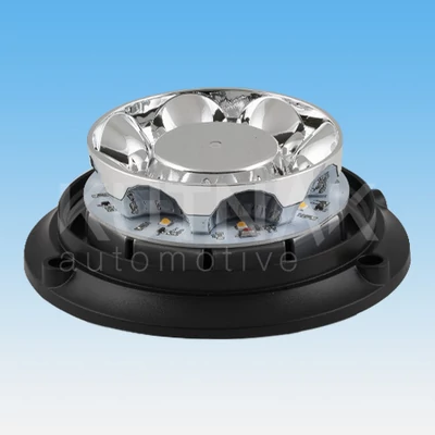 Villogó LED-es UFO III tetőre 3 csavaros sárga 8 LED 24W 9-33V