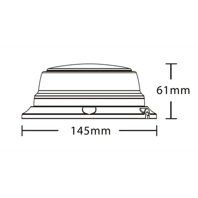 Villogó LED-es UFO III tetőre 3 csavaros sárga 8 LED 24W 9-33V