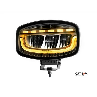 Távfényszóró LED fehér sárga helyzetjelzővel 12/24V 3500lm 247×175mm