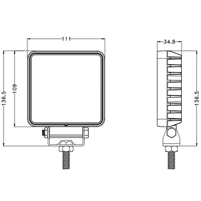 Munkalámpa LED-es 30W 2250LM 9-32V + 2m kábellel