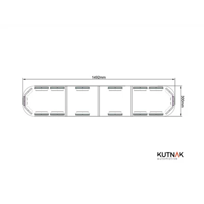 Villogó fényhíd LED LIGHTBAR VEZÉRLŐPANELLEL 1492mm sárga