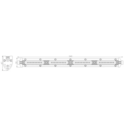 Munkalámpa LED Panel 40xLED 340x30x47mm